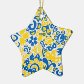 Folklore-Muster mit ukrainischen Flaggenfarben Keramik Ornament (Links)