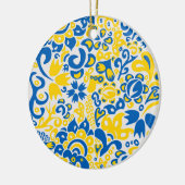 Folklore-Muster mit ukrainischen Flaggenfarben Keramik Ornament (Links)