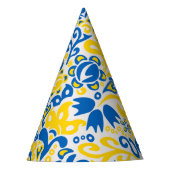 Folklore-Muster mit ukrainischen Flaggenfarben Partyhütchen (Vorderseite)