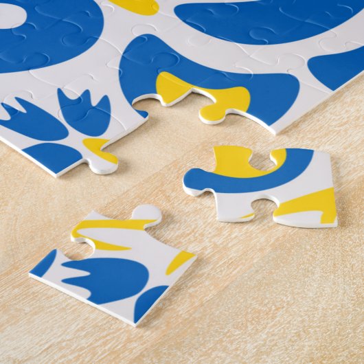 Folklore-Muster mit ukrainischen Flaggenfarben Puzzle (Seite)