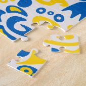 Folklore-Muster mit ukrainischen Flaggenfarben Puzzle (Seite)