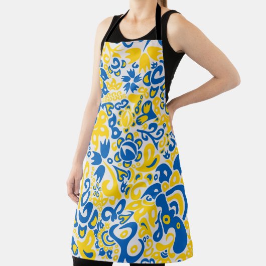 Folklore-Muster mit ukrainischen Flaggenfarben Schürze (InSitu)