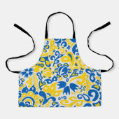 Folklore-Muster mit ukrainischen Flaggenfarben Schürze (Vorderseite)