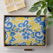 Folklore-Muster mit ukrainischen Flaggenfarben   Seidenpapier (Geschenk)