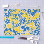 Folklore-Muster mit ukrainischen Flaggenfarben   Seidenpapier (Handwerk)