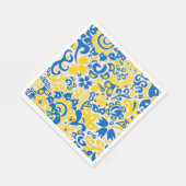 Folklore-Muster mit ukrainischen Flaggenfarben Serviette (Ecke)