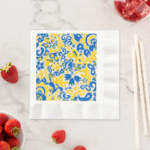 Folklore-Muster mit ukrainischen Flaggenfarben Serviette (Beispiel)