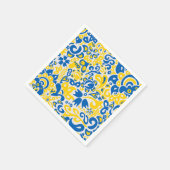 Folklore-Muster mit ukrainischen Flaggenfarben Serviette (Ecke)