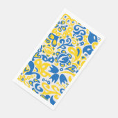 Folklore-Muster mit ukrainischen Flaggenfarben Serviette (Ecke)