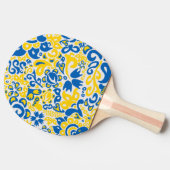 Folklore-Muster mit ukrainischen Flaggenfarben Tischtennis Schläger (Seitenansicht)