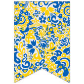 Folklore-Muster mit ukrainischen Flaggenfarben Wimpelkette (Dritte Fahne)