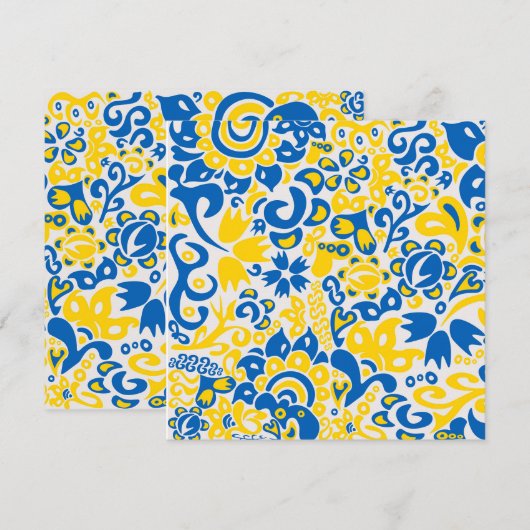 Folklore-Muster mit ukrainischer Farbkarte (Vorne/Hinten)