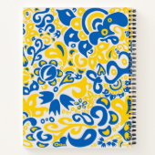 Folklore pattern with Ukrainian flag colors Notizblock (Rückseite)