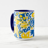 Folklore pattern with Ukrainian flag colors  Tasse (Vorderseite Links)