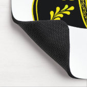 Folklore, schwarz/gelb/gold, Dala-Pferd, Folk Frie Mousepad (Ecke)