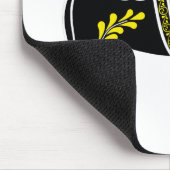 Folklore, schwarz/weiß/gelb, Dala, Folk Friesian Mousepad (Ecke)