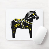 Folklore, schwarz/weiß/gelb, Dala, Folk Friesian Mousepad (Mit Mouse)
