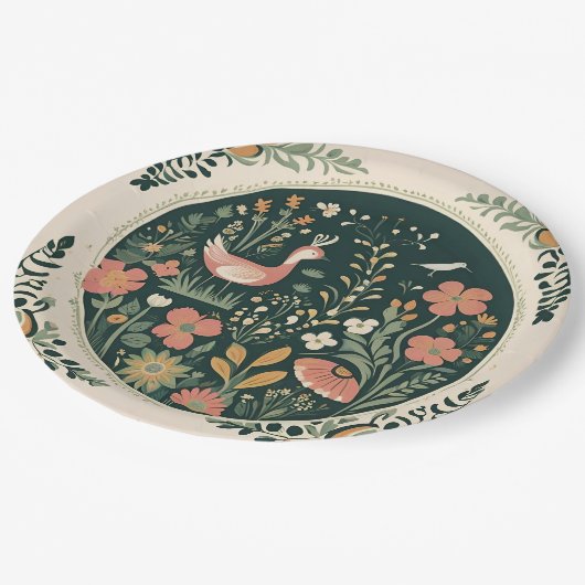 Folklore Spring Pappteller (Schrägansicht)