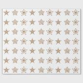 Folklore-Sterne im nordischen Stil in hellbraun Geschenkpapier (Flach)