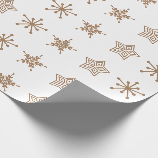 Folklore-Sterne im nordischen Stil in hellbraun Geschenkpapier (Ecke)