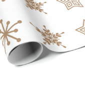 Folklore-Sterne im nordischen Stil in hellbraun Geschenkpapier (Rolleneckpunkt)