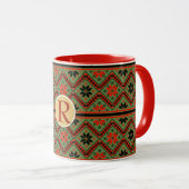 Folklore-Tasse Personalisiert Monogram RED GREEN G Tasse (VorderseiteRechts)