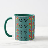 Folklore-Tasse Personalisiert Monogram Türkis Xmas Tasse (Links)