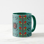 Folklore-Tasse Personalisiert Monogram Türkis Xmas Tasse (VorderseiteRechts)