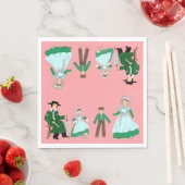 Folklore vom CENTRE, Frankreich Serviette (Beispiel)