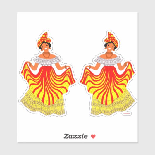 Folklore von den Französischen Antillen Aufkleber (Blatt)