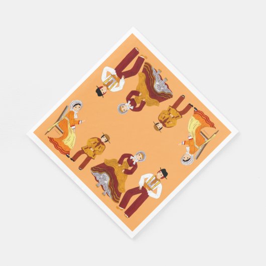 Folklore von Lothringen, Frankreich Serviette (Ecke)