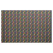 Folkloreblüte - Schwarze Blume Stoff (Yard (91,4 cm))