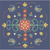 Folklorekunst auf blau aufkleber (Vorderseite)