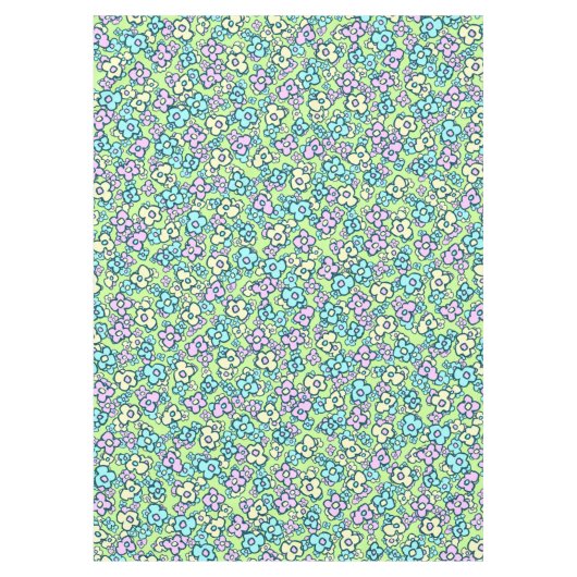 Folklorekunst Blume Pastelfarben Frühlinggrün Tischdecke (Vorderseite)