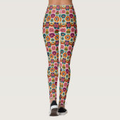 Folklorekunst Blume Retro Bohemisches Blumenmuster Leggings (Rückseite)