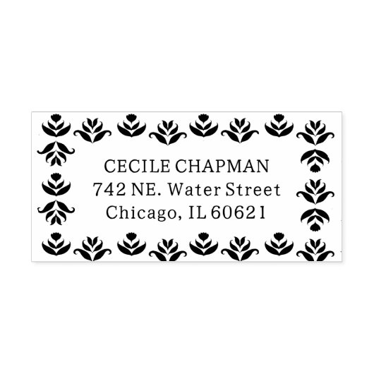 Folklorekunst Blumenborder Niedlich gemütlich Rust Permastempel (Design)