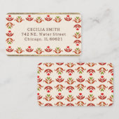 Folklorekunst Blumenborder Niedlich gemütlich Rust Visitenkarte (Vorne/Hinten)