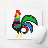 Folklorekunst farbenfroh Rooster/Hähnchen/Geflügel Mousepad (Mit Mouse)