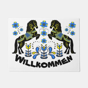 Folklorekunst Friesian/Frisian Welcome/blue Fußmatte