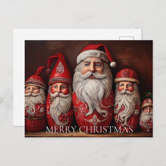 Folklorekunst Primitiver Weihnachtsmann Sammler Ku Postkarte (Vorne/Hinten)