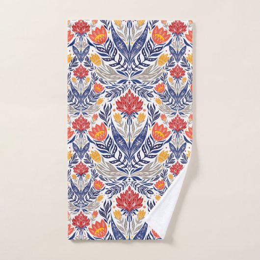 Folkloremuster Badhandtuch Set (Handtuch)