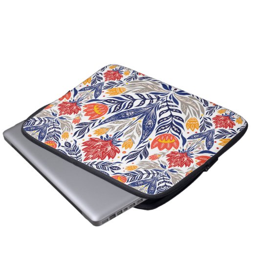 Folkloremuster Laptopschutzhülle (Vorne Knopf)