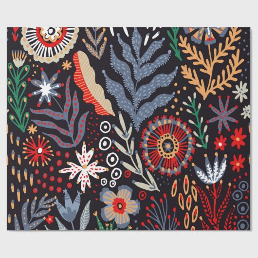 Folkloremuster, nahtlose Textilkonstruktion mit he Geschenkpapier (Flach)