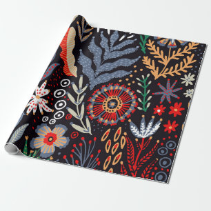 Folkloremuster, nahtlose Textilkonstruktion mit he Geschenkpapier