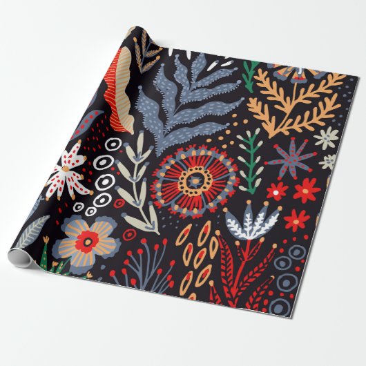 Folkloremuster, nahtlose Textilkonstruktion mit he Geschenkpapier (Ungerollt)