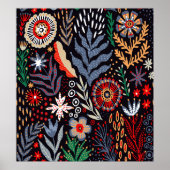 Folkloremuster, nahtlose Textilkonstruktion mit he Poster (Vorne)