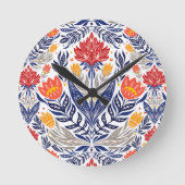 Folkloremuster Runde Wanduhr (Vorderseite)