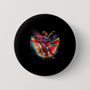Folklorico Frauen tanzen mexikanisches Erbe Folk D Button
