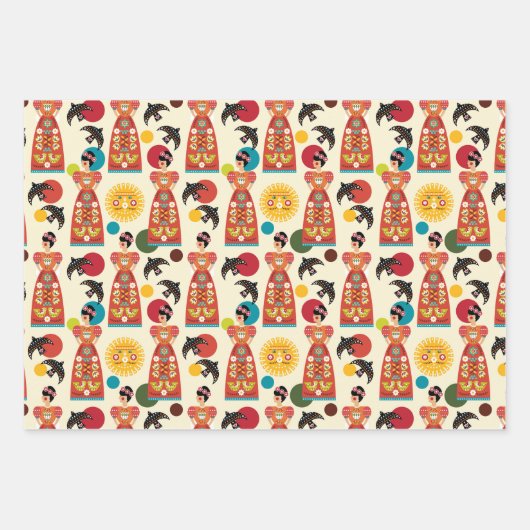 Folklorico Muster Set B Geschenkpapier Set (Vorderseite)