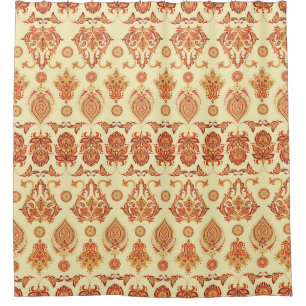 Folklorisches Batik florales ethnisches Muster Duschvorhang